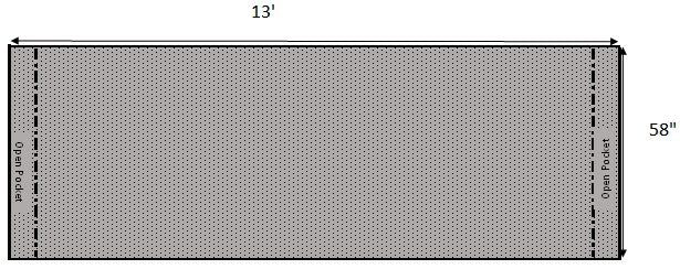 Gravel Tarp - 13' x 58" (for End Dump)