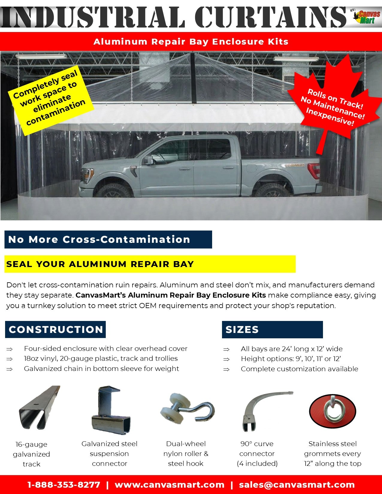 Aluminum Repair Bay Enclosure Kit (12' x 24')
