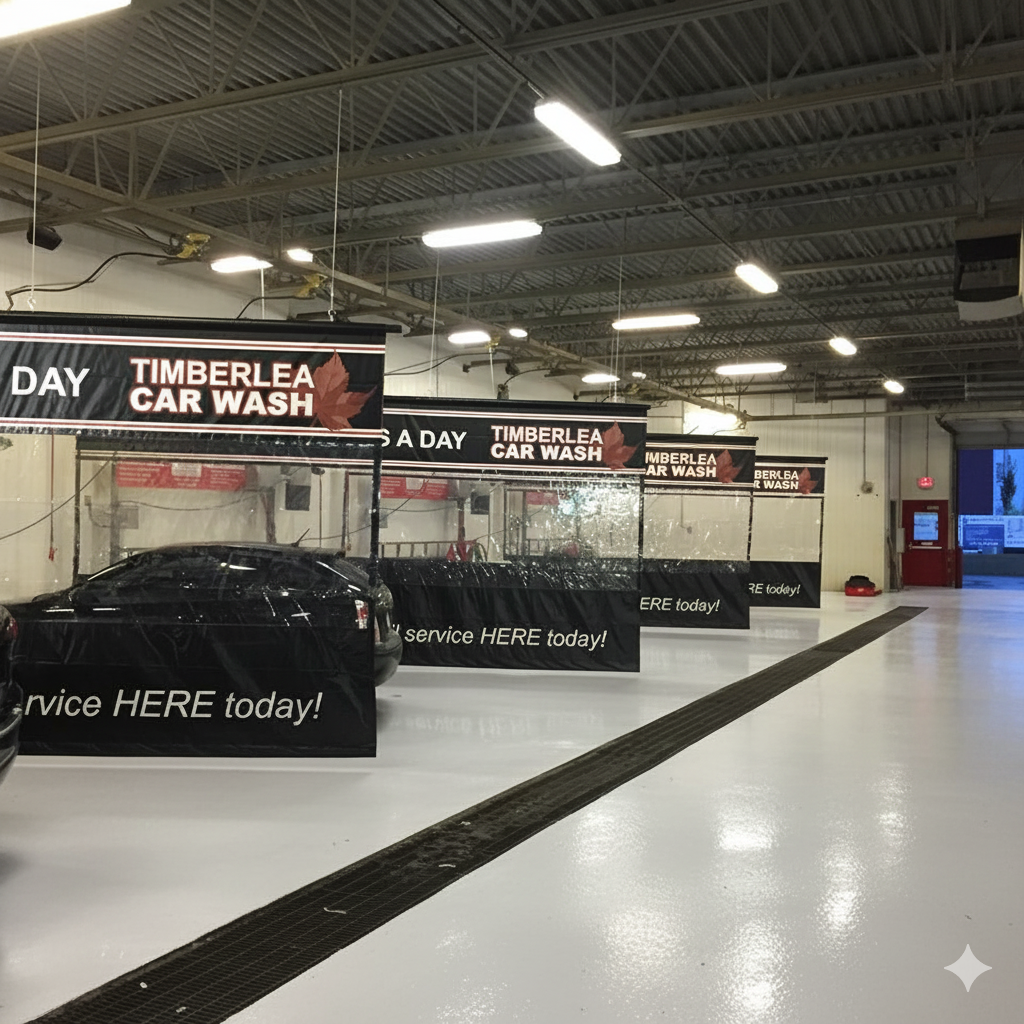 Car Wash Curtain 10' high x 24' long (With Window)