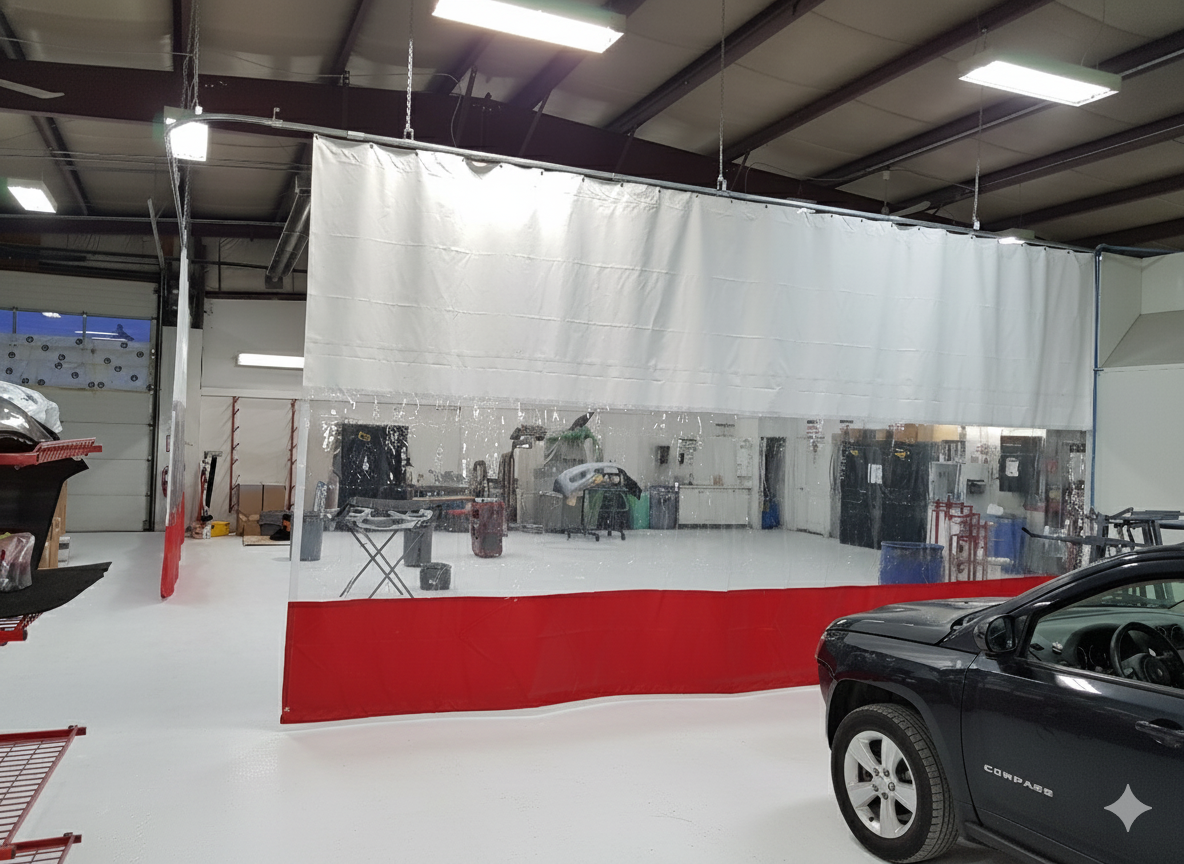 Track & Trolley Curtain Kit 10' x 18' (With Window & Hardware)