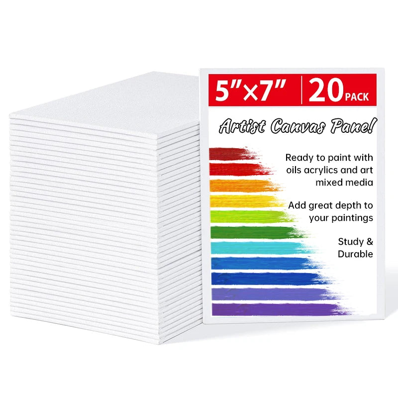 20 Pack 5×7 Inch Canvas Boards for Painting