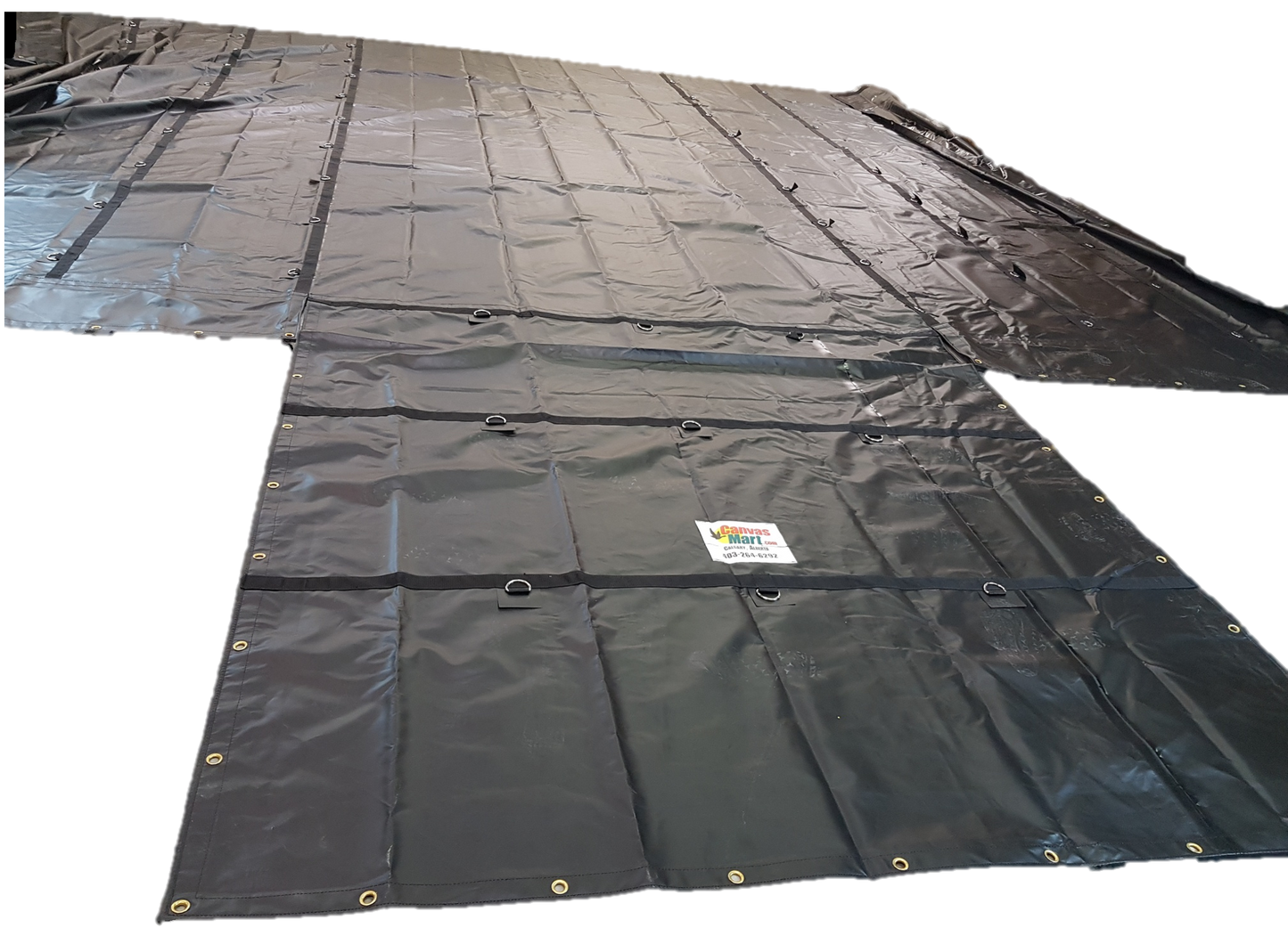 24' Wide x 18' Long Lumber Tarp With 8' x 8' Flap